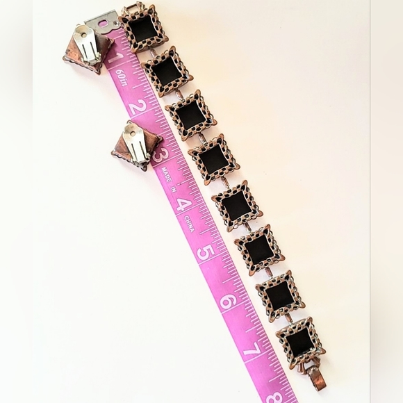 VINTAGE RENOIR "EBONY LACE" COPPER PARURE 3 PC. SET - Picture 13 of 14